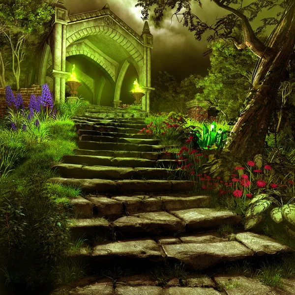 Gate to mystery garden — Stock Photo, Image