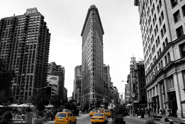 Edificio de hierro plano, ciudad de Nueva York usa.Black y blanco foto — Foto de Stock