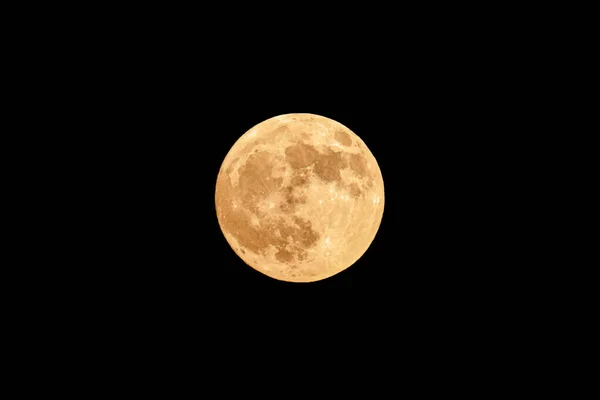 Luna Llena Fresa Sobre Fondo Negro Del Cielo Nocturno Junio — Foto de Stock