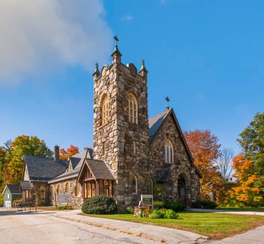 Jaffrey. New Hampshire 'da. ABD - 07 Ekim 2022 - St. Patrick Katolik Kilisesi