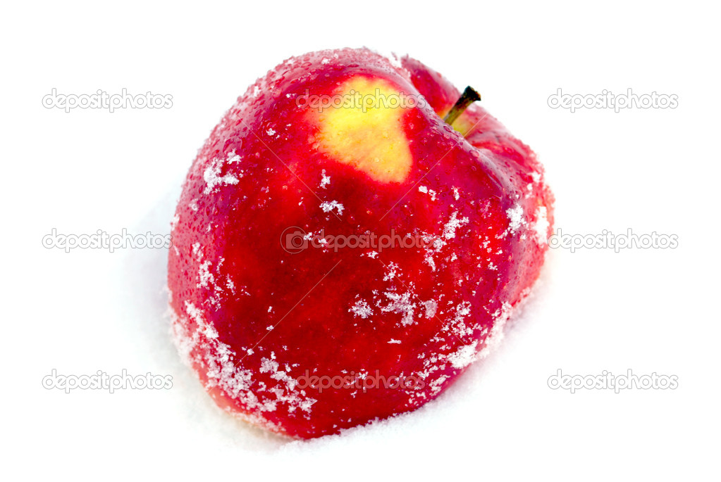 Big red apple, closeup