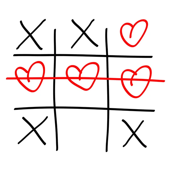 Noughts and crosses game — Stock Vector