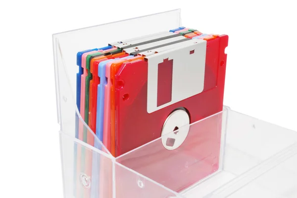 Box of color diskettes — Stock Photo, Image