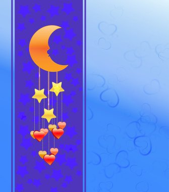 Mavi Sevgililer günü kartı