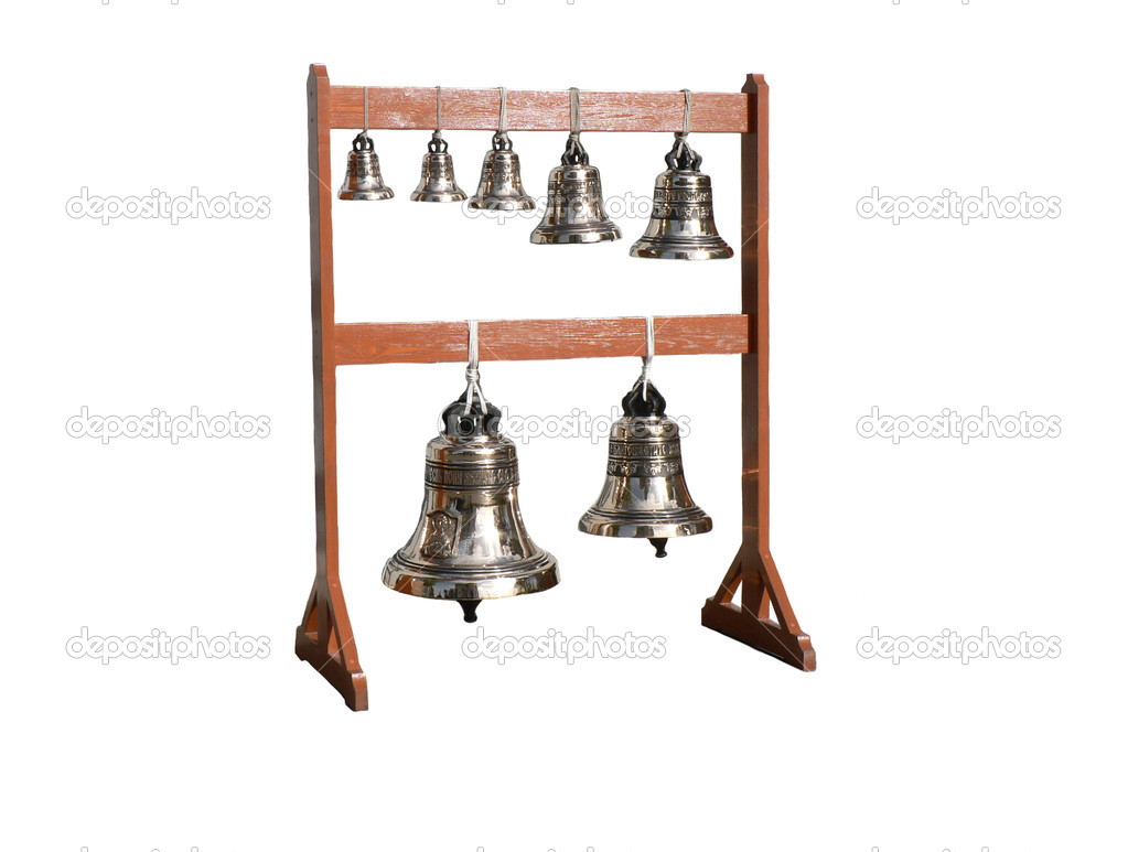 seven new bells hanging on a crossbeam