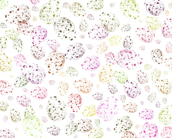 Белый фон из разноцветных перепелиных яиц — стоковое фото