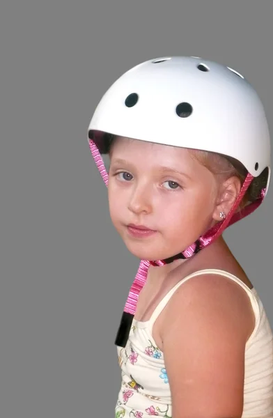 Little girl in a helmet — Stock Photo, Image