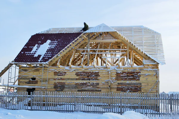 Not completed wooden house — Stock Photo, Image