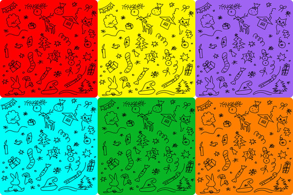 Wallpaper of different colors drawn by a hand