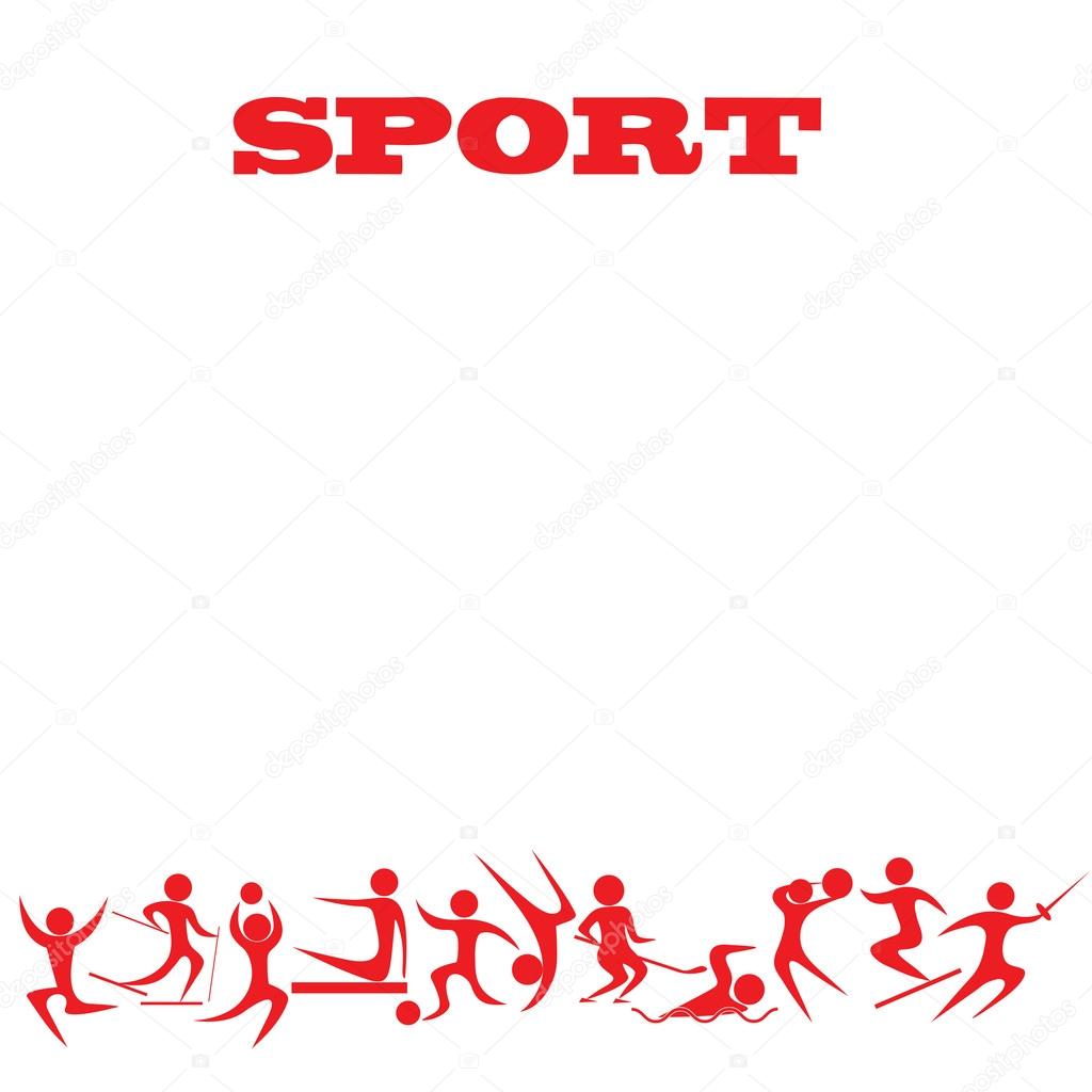 Silhouettes of sportsmen on a white background, a vector