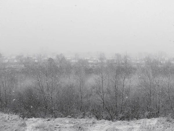 村の豪雪 — ストック写真