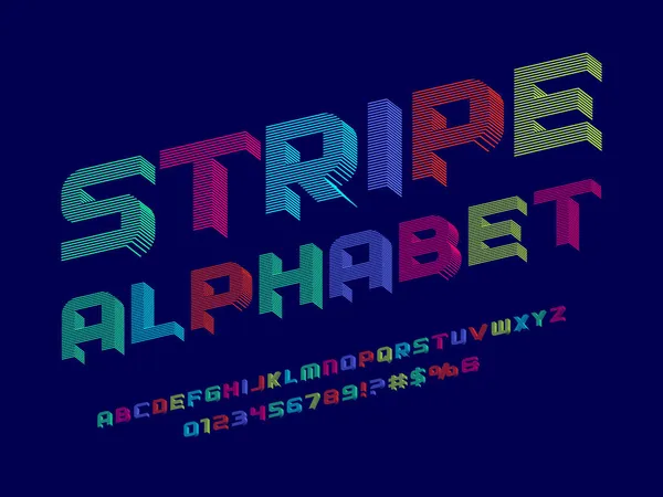 Linien Stil Alphabet Design Mit Großbuchstaben Zahlen Und Symbol — Stockvektor