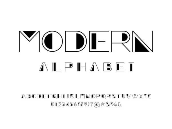 Vektor Moderního Abstraktního Designu Abecedy Velkými Písmeny Čísly Symboly — Stockový vektor