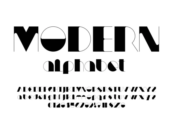 Vektor Des Modernen Abstrakten Buchstabendesigns Großbuchstaben Kleinbuchstaben Zahlen Und Symbole — Stockvektor