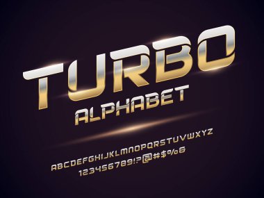 Büyük harf, sayı ve sembol ile modern soyut alfabe tasarımı