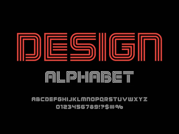 大文字 記号の現代的なラインスタイルのアルファベットデザイン — ストックベクタ