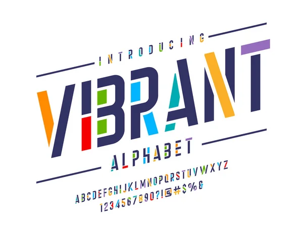 Modern Stencil Alphabet Design Uppercase Numbers Symbols — Vetor de Stock
