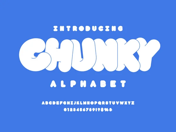 Vector Stylized Chunky Alphabet Design Uppercase Numbers Symbols Royalty Free Stock Vektory