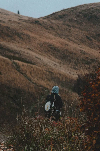 Hiking Carpathian Mountains Retro Grain Photography — Stock Photo, Image