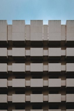 Modern Brutalizm Mimari Binası Retro Kartpostal