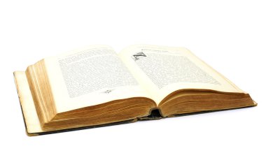 çok eski kitap üzerinde beyaz izole