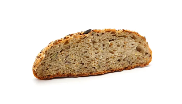 Whole grain bread isolated on white background — Stock Photo, Image