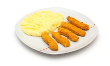 Tavuk kanatları, patates püresi