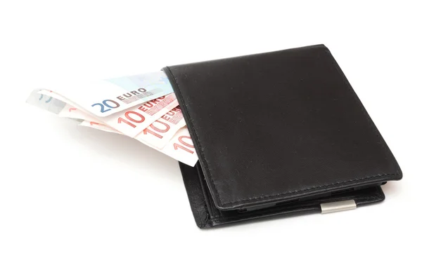 Wallet with euros , isolated — Stock Photo, Image