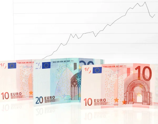 Oplopende euro grafiek — Stockfoto