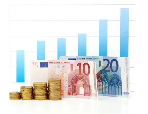 Groeiende euro grafiek — Stockfoto