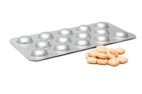 Pills and blister pack — Stock Photo, Image