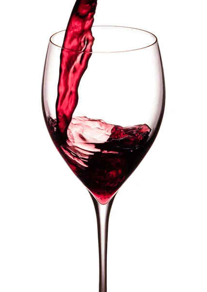 Splash of a red wine isolated on a white background — Stock Photo, Image