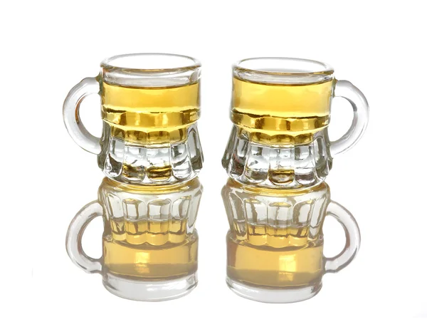 Two glasses of hot shot brandy isolated — Stock Photo, Image