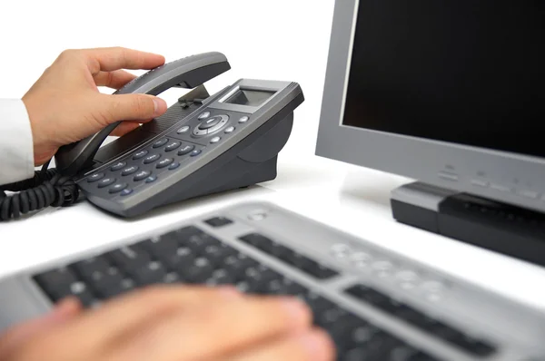 Suporte ao cliente no call center — Fotografia de Stock