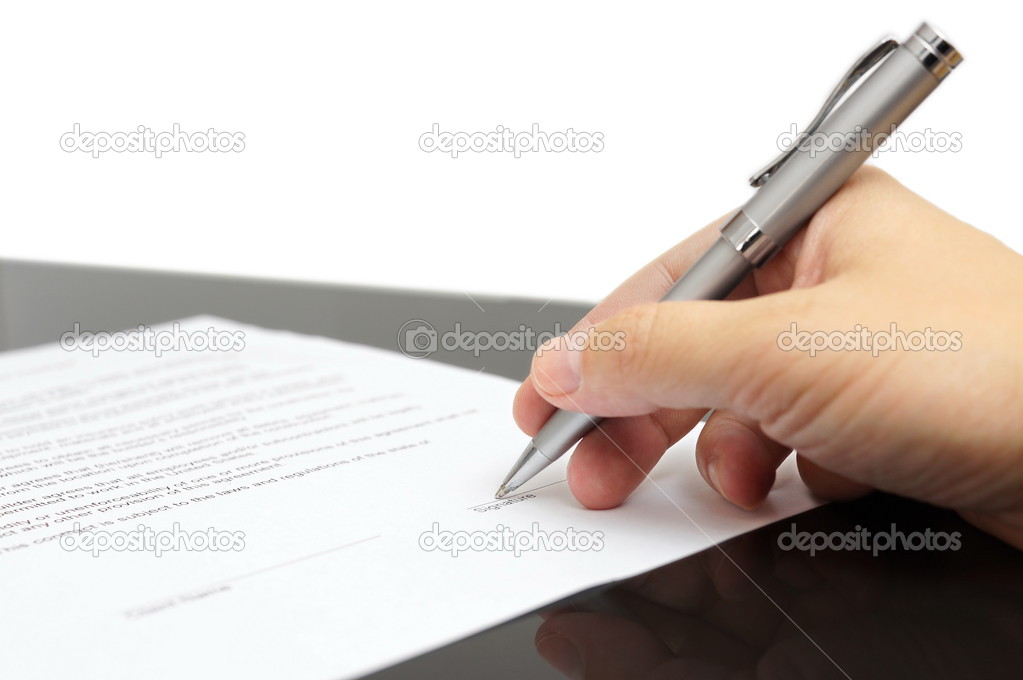 Signing a contract