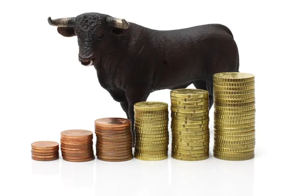 Bull market on stock exchange — Stock Photo, Image