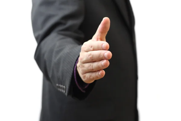 Бізнесмен пропонує рукостискання вам — стокове фото