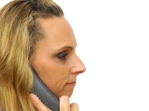 Businesswoman in call center isolated — Stock Photo, Image