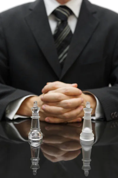 Business strategy with chess figure — Stock Photo, Image
