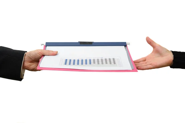 Handing File Folder, teamwork concept — Stock Photo, Image