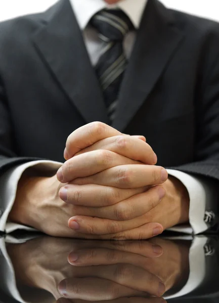 Businessman with his hands clasped — Stock Photo, Image