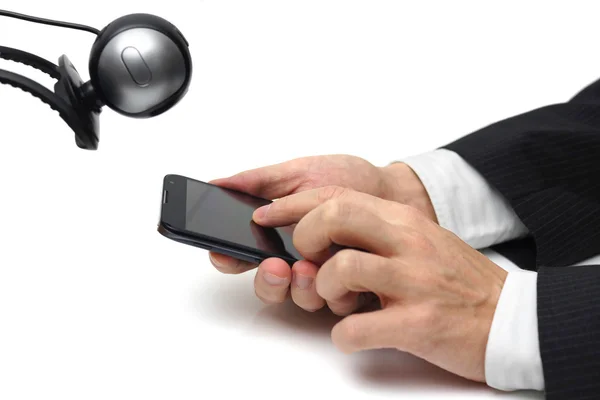 Begreppet mobiltelefon övervakning med kamera och mobil p — Stockfoto