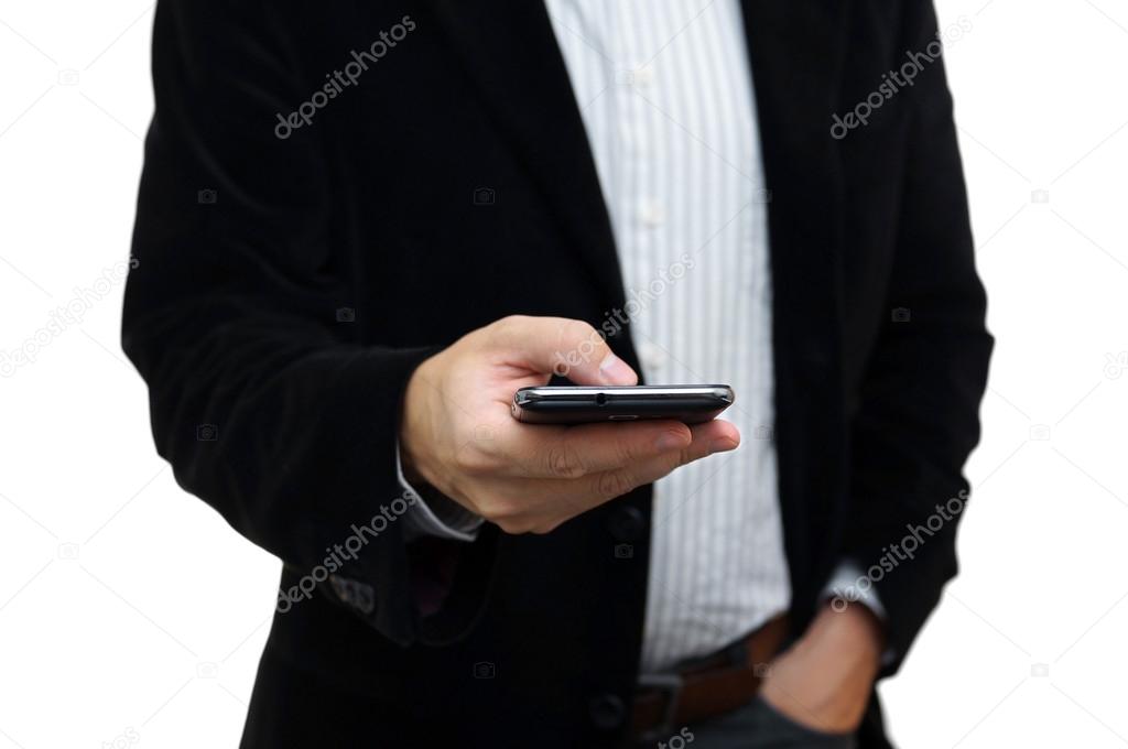 businessman working with mobile phone