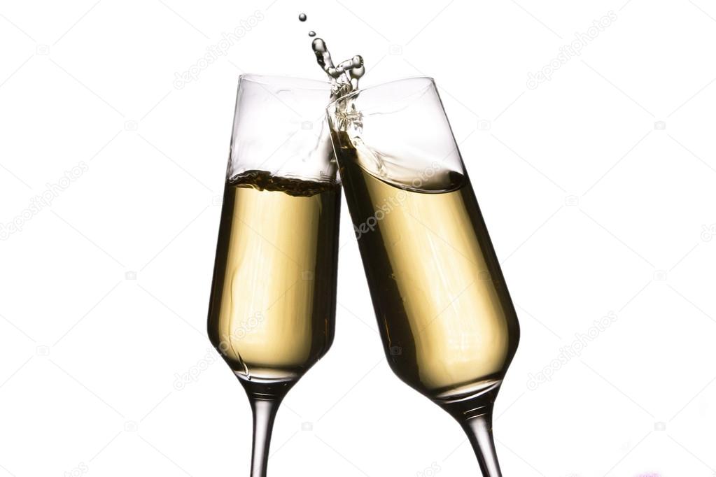 Cheers with champagne glasses