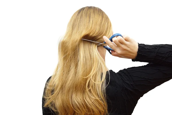 Tiempo para cambiar el concepto de peinados con corte de pelo — Foto de Stock