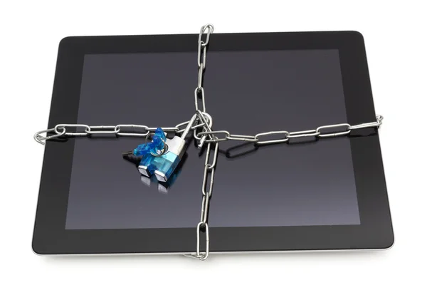 Tablet and internet security concept with padlock in tablet comp — Stock Photo, Image