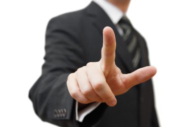 hayali bir ekran dokunaklı işadamı