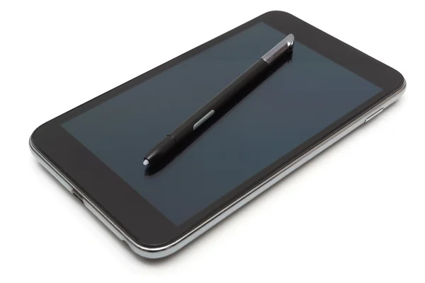 Smart telefon med penna isolerade — Stockfoto