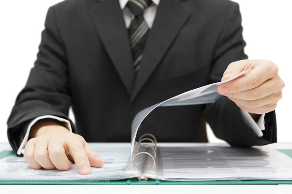 Auditor checking documentation — Stock Photo, Image