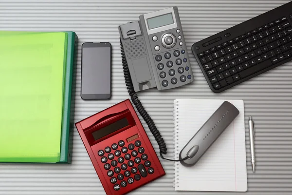 Draufsicht auf geschäftigen Berater-Desktop — Stockfoto